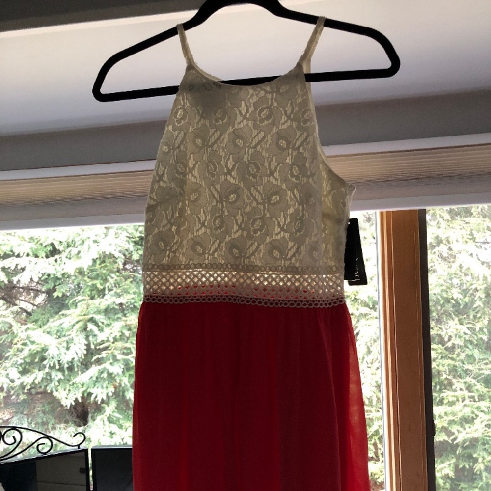 Coral and lace BCX dress